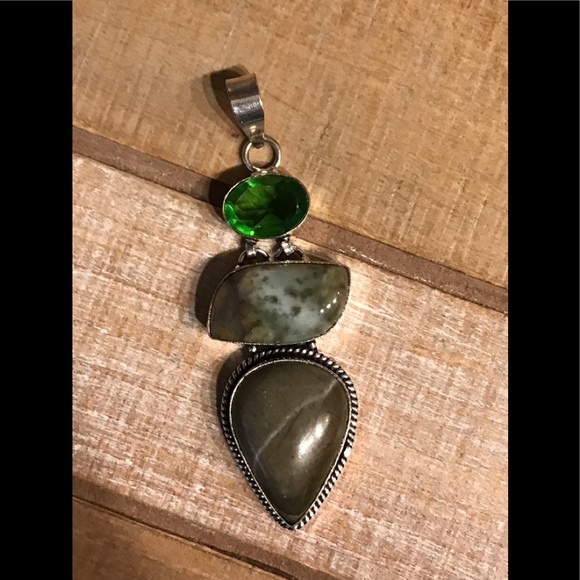 Jewelry - Jasper and Peridot Quartz Pendant